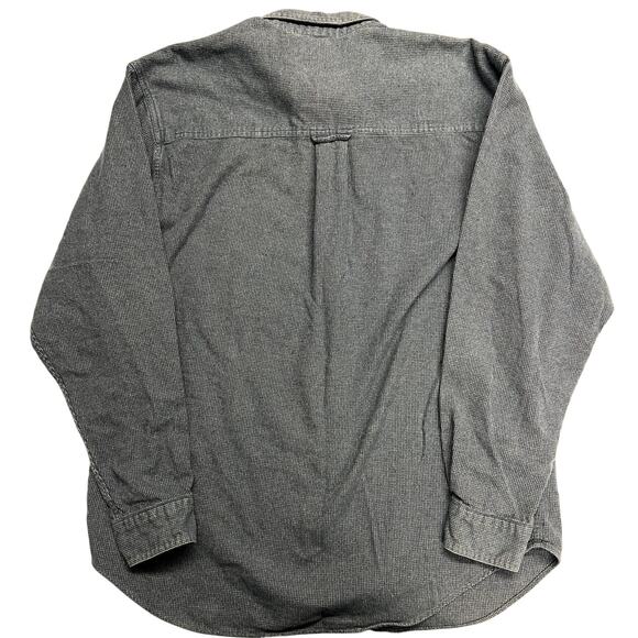 Vintage Eddie Bauer Men's Large Sonoma Heathers Button Down Shirt Gray Cotton - Picture 2 of 7